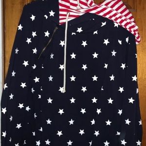 Navy blue star sweatshirt with white stars